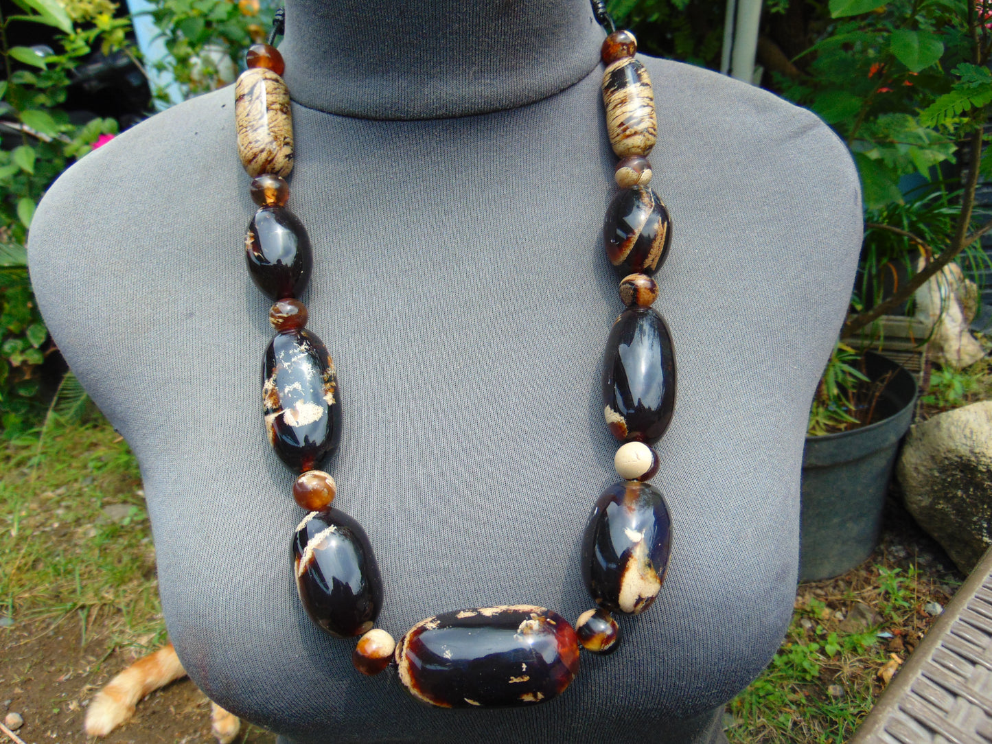 132 gram Small Beads Combination Necklace Indonesian Amber for Healing FN2
