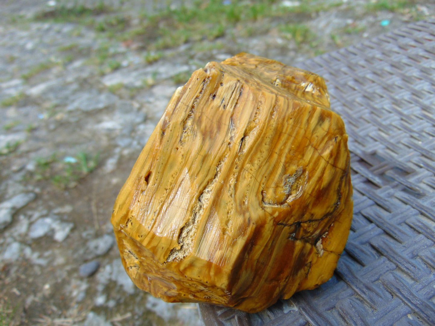 258 gram Polished Indonesia Yellow Fragrance Amber for Healing FK10