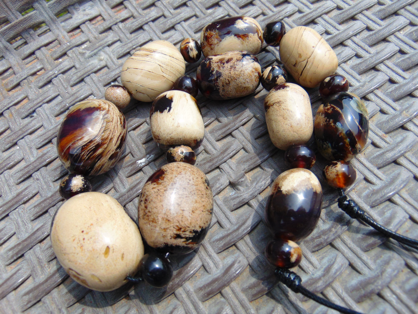 157 gram Small Beads Combination Necklace Indonesian White Amber for Healing NO.16