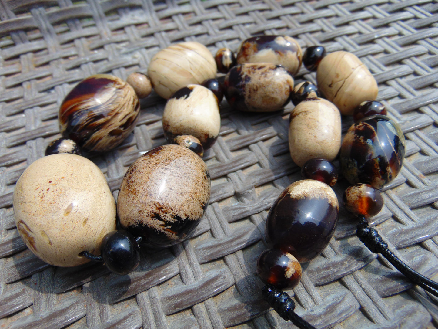 157 gram Small Beads Combination Necklace Indonesian White Amber for Healing NO.16