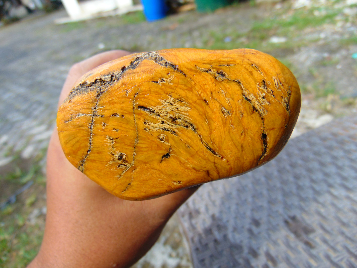 386 gram Polished Indonesia Yellow Fragrance Amber for Healing FK5