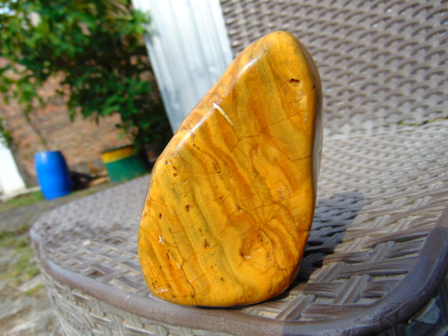 274 gram Polished Indonesia Yellow Fragrance Amber for Healing FK7