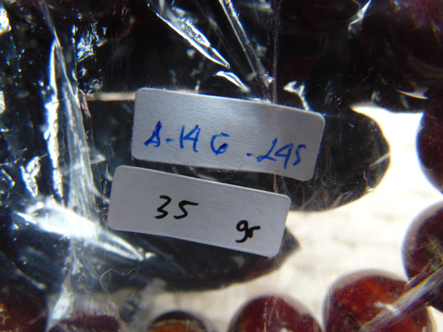 34 gram 14 Beads Mala Bracelet Indonesian Cherry Red Amber for Healing A14G245