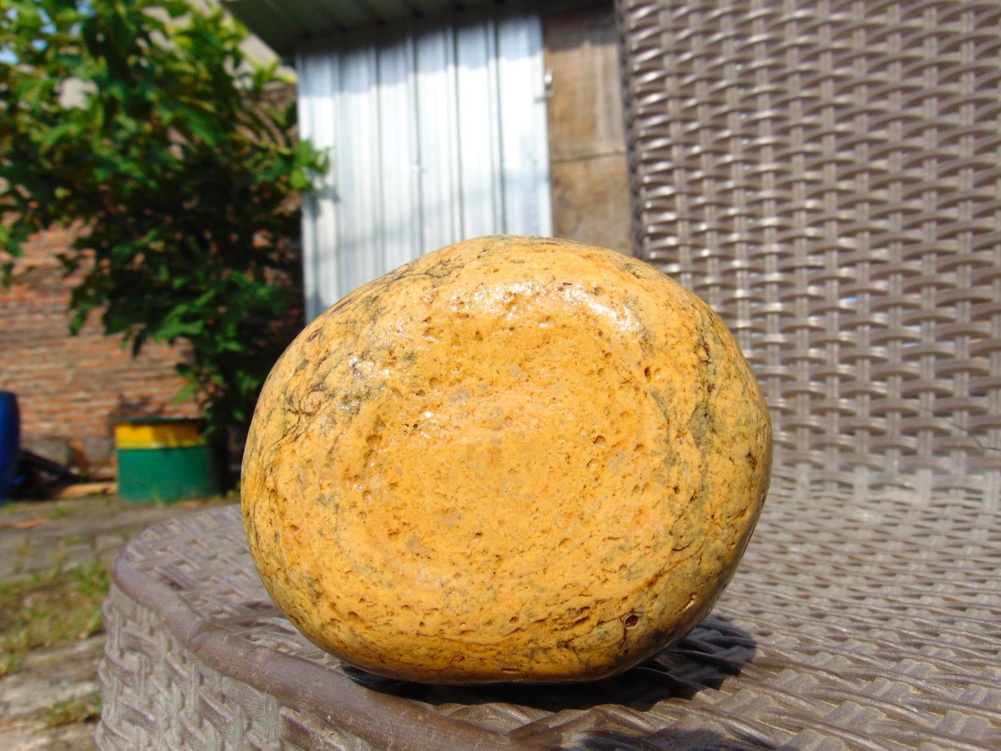 342 gram Polished Indonesia Yellow Fragrance Amber for Healing FK8