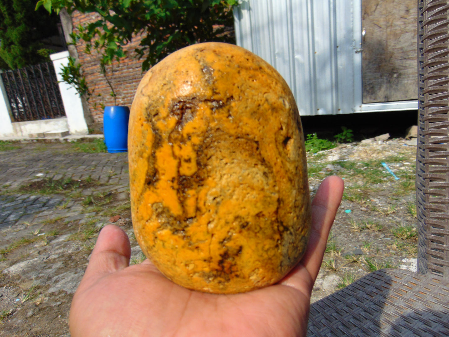 342 gram Polished Indonesia Yellow Fragrance Amber for Healing FK8
