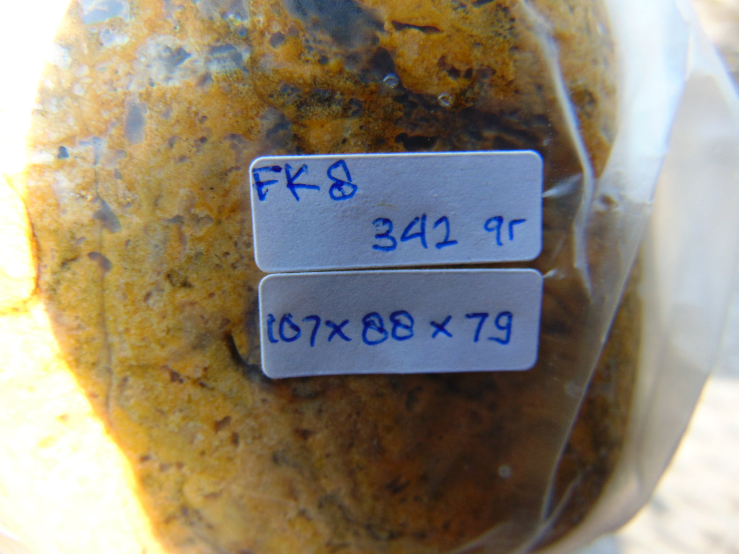 342 gram Polished Indonesia Yellow Fragrance Amber for Healing FK8