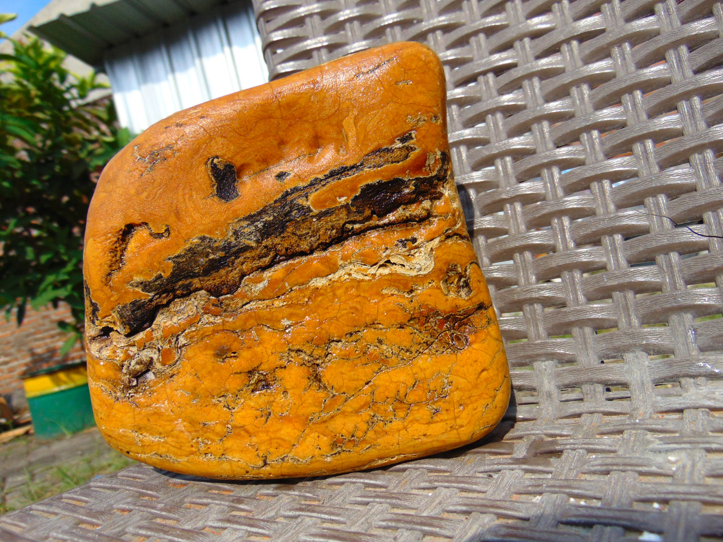531 gram Polished Indonesia Yellow Fragrance Amber for Healing FK3