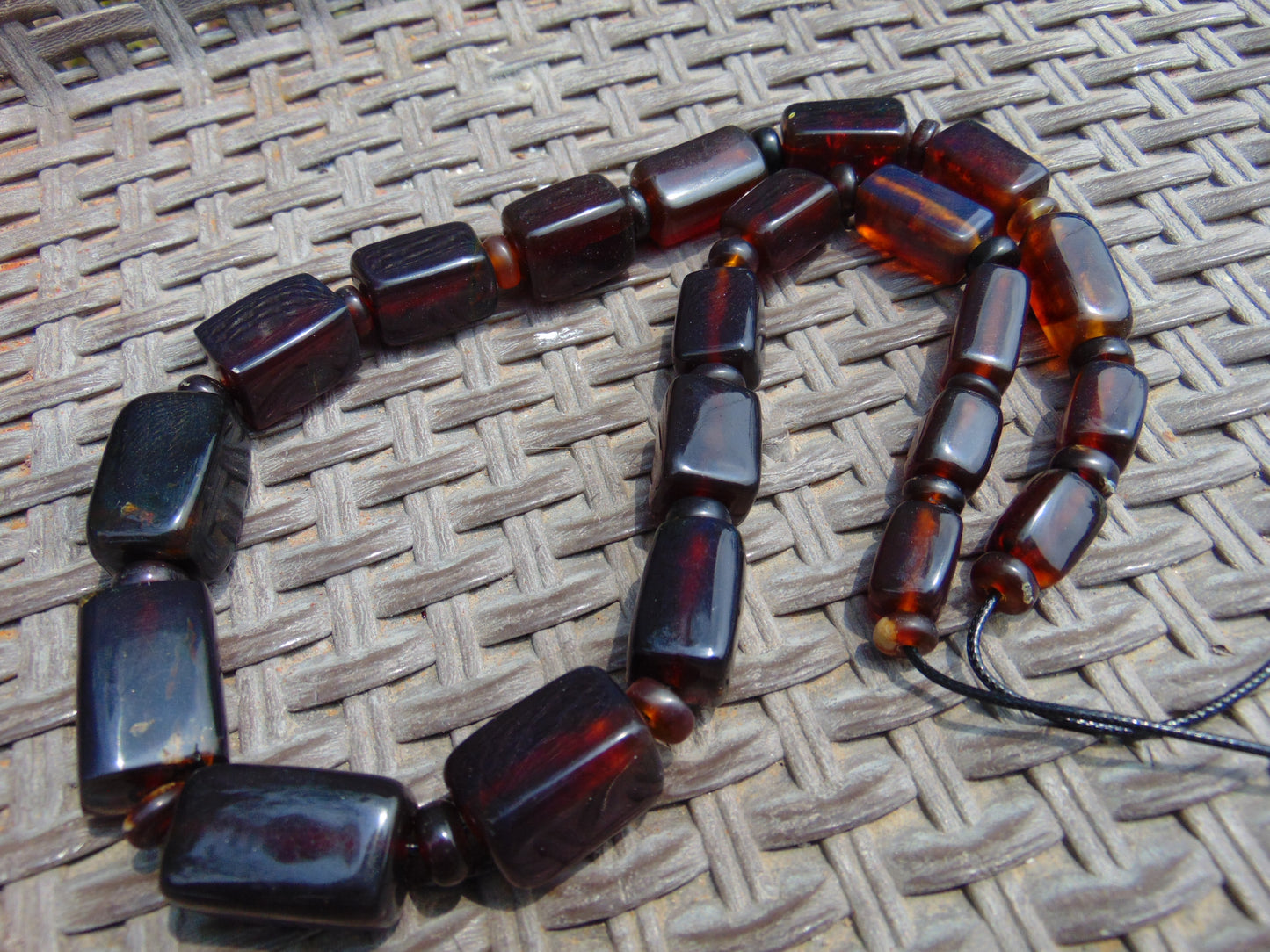 117 gram Small Beads Combination Necklace Indonesian Cherry Red Amber for Healing NE54