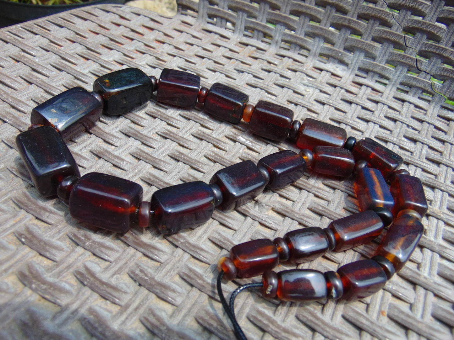 117 gram Small Beads Combination Necklace Indonesian Cherry Red Amber for Healing NE54