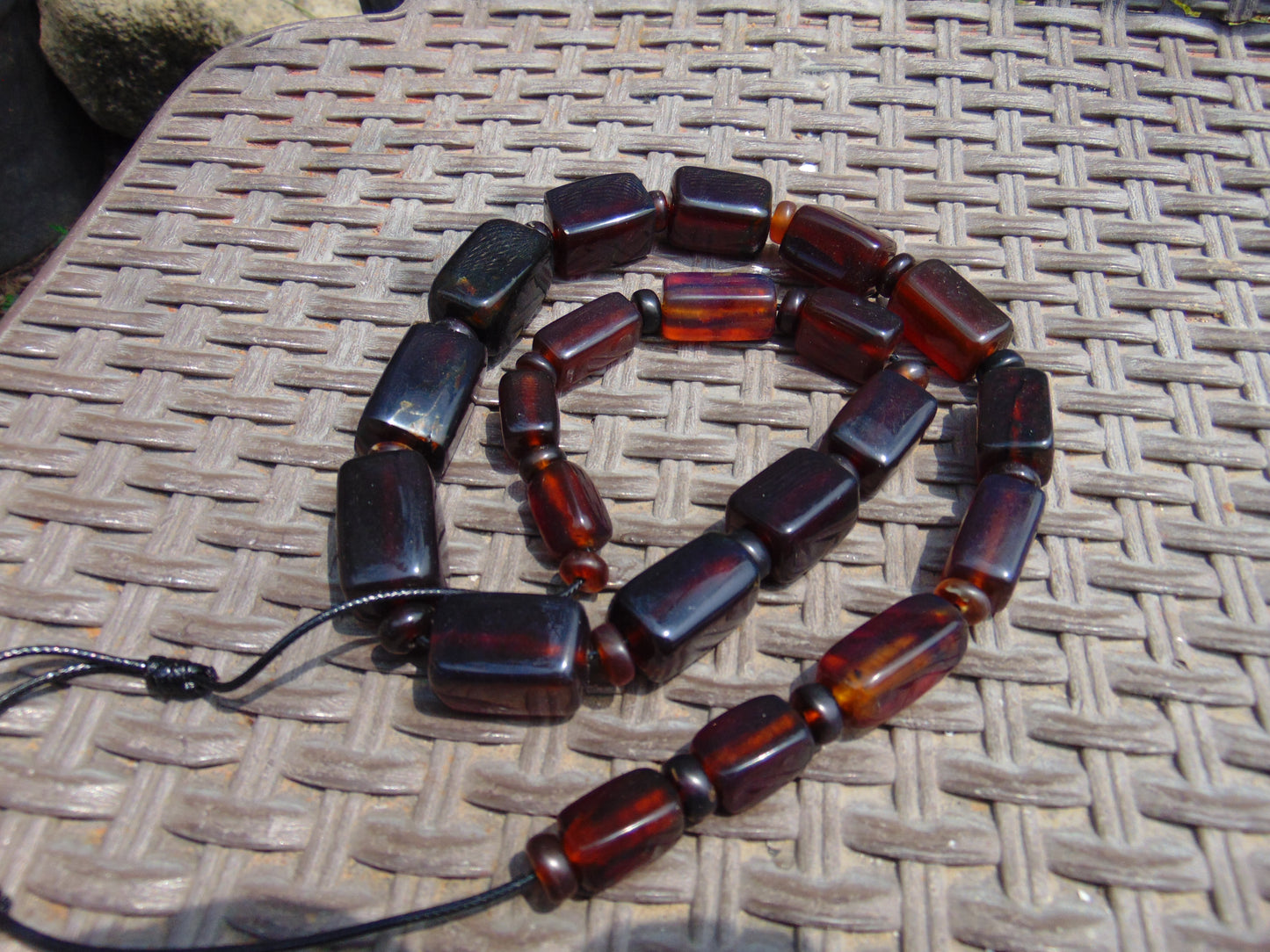 117 gram Small Beads Combination Necklace Indonesian Cherry Red Amber for Healing NE54