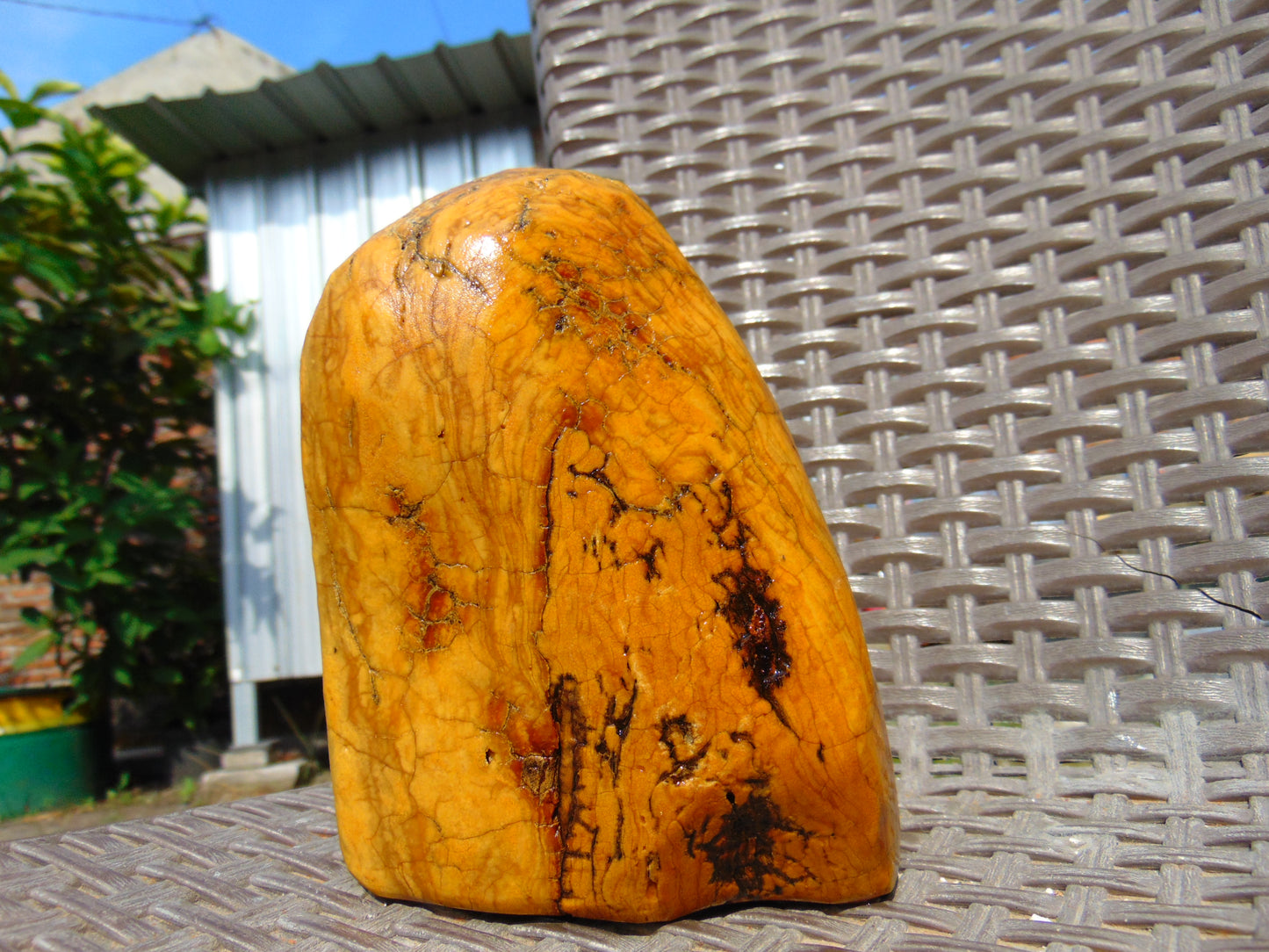 707 gram Polished Indonesia Yellow Fragrance Amber for Healing FK2