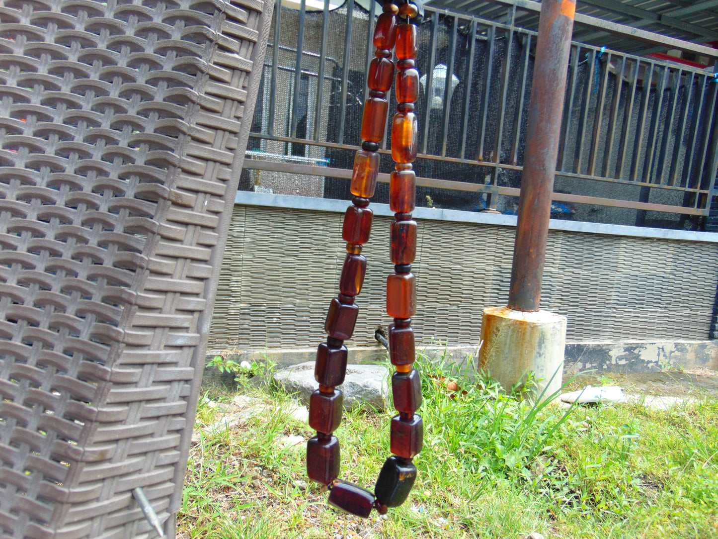 117 gram Small Beads Combination Necklace Indonesian Cherry Red Amber for Healing NE54