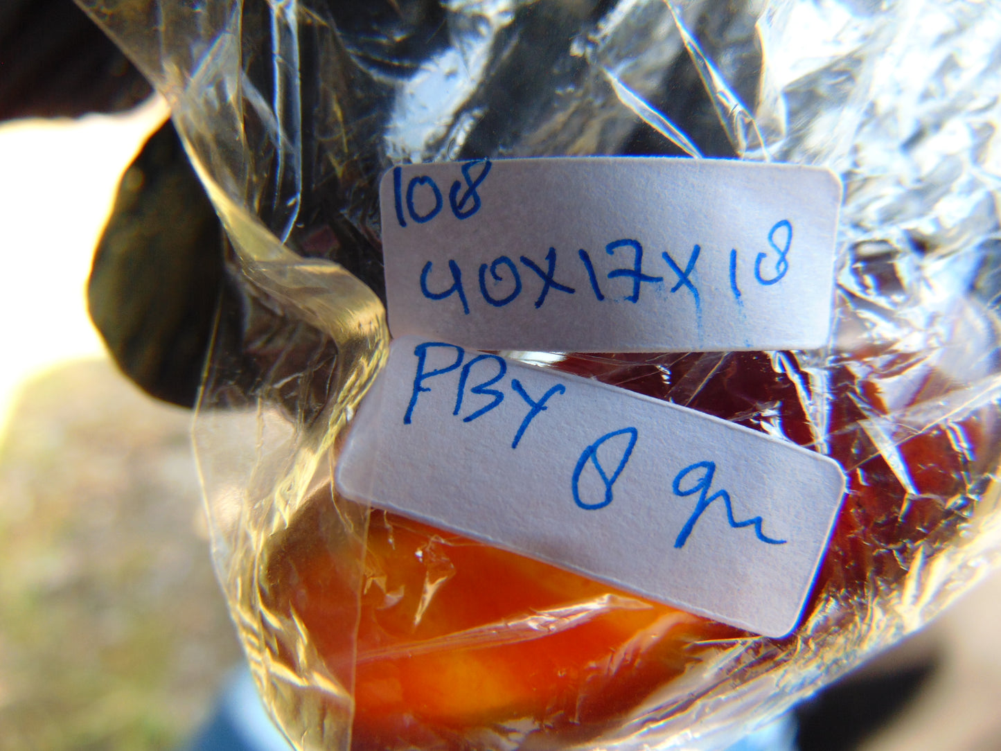 8 gr Pendant 40x17x18 mm Indonesian blue Amber for Healing PBY108