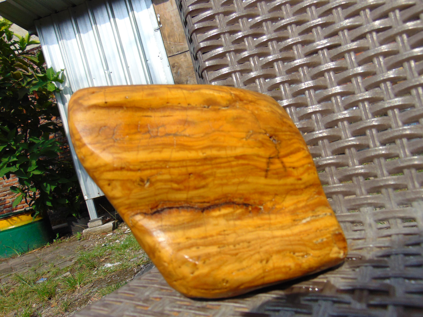 731 gram Polished Indonesia Yellow Fragrance Amber for Healing FK9