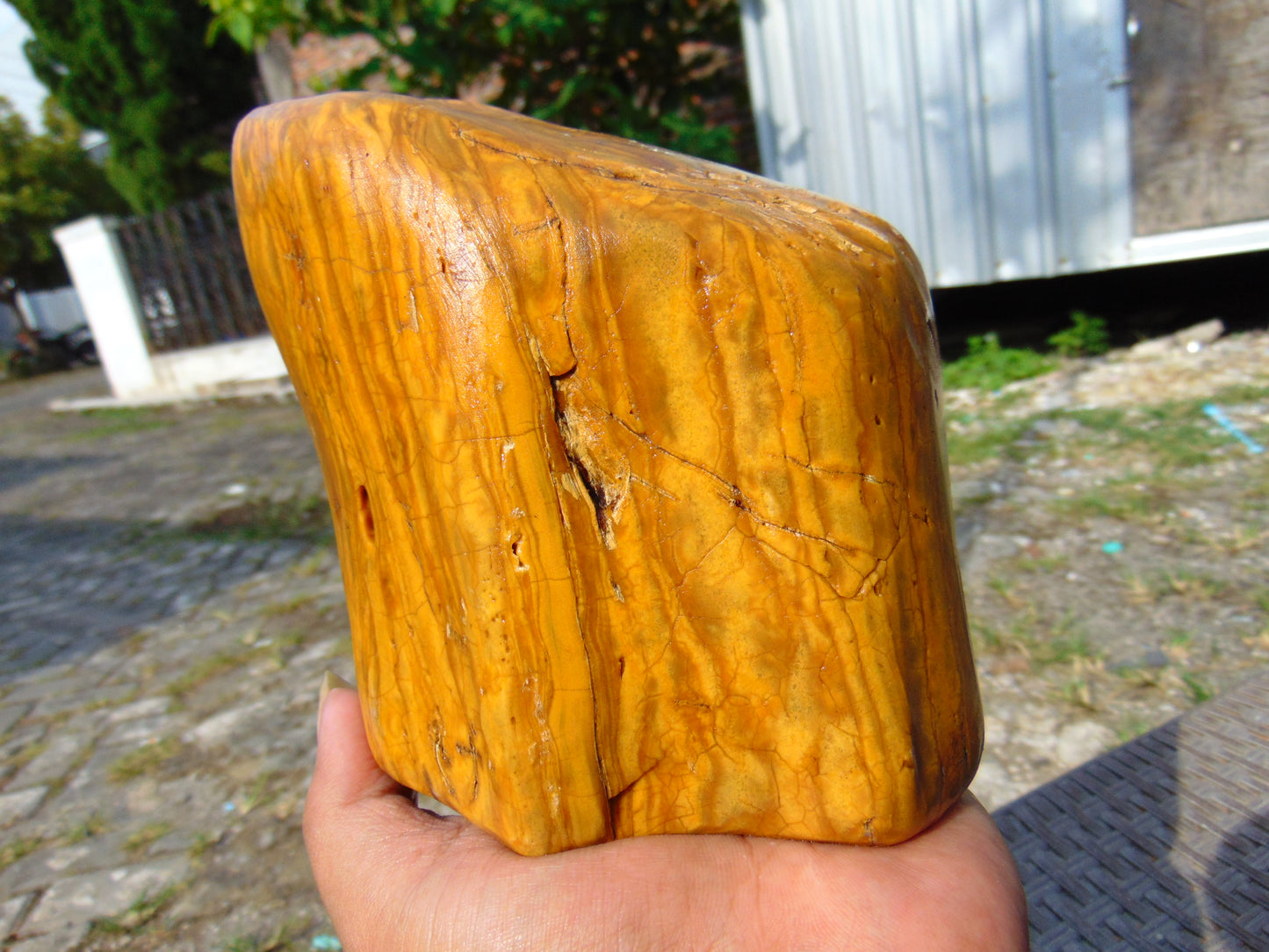 731 gram Polished Indonesia Yellow Fragrance Amber for Healing FK9