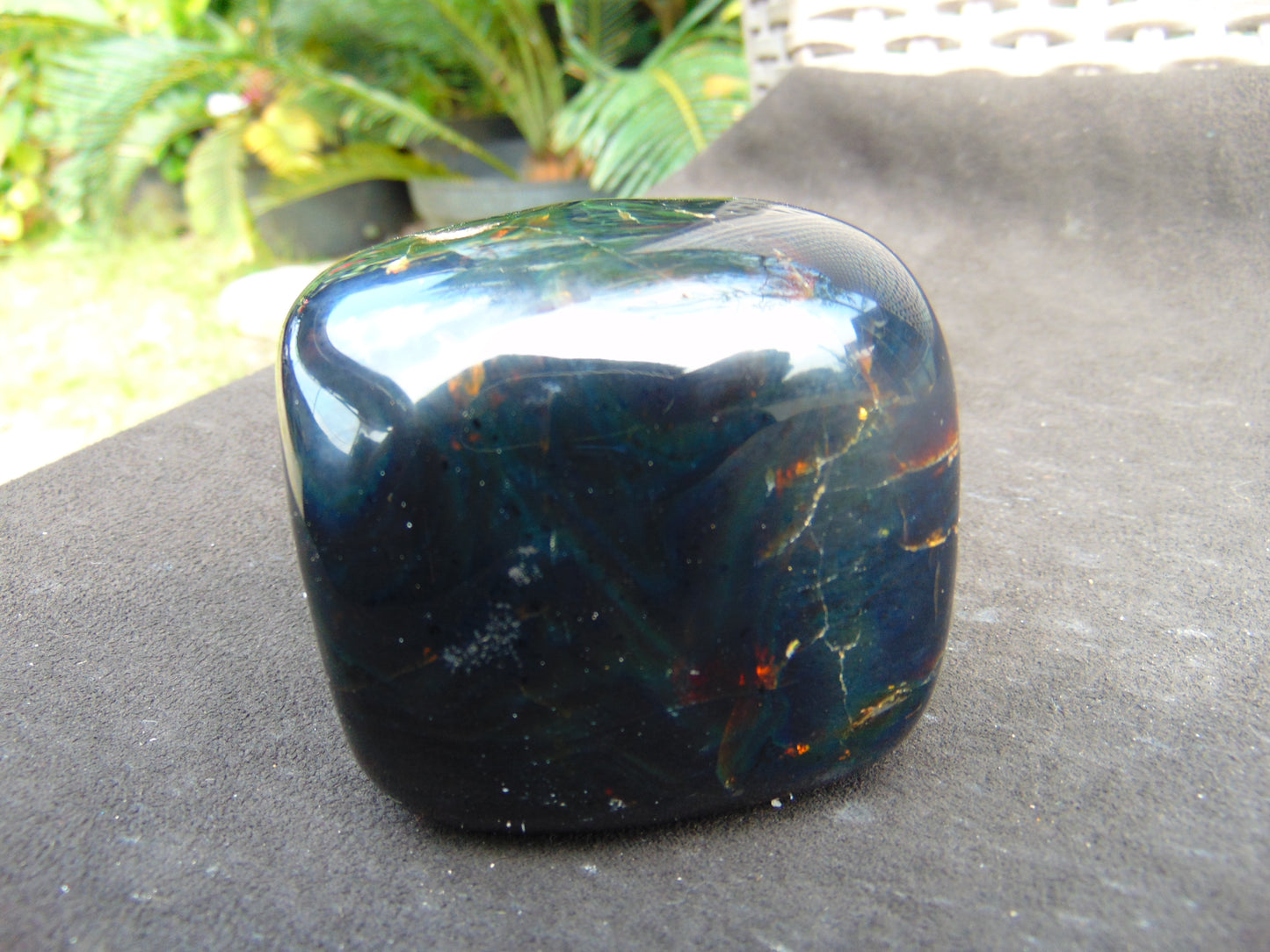 213 gr Polished Stone 66x65x65 Indonesian Blue Amber for Healing 25A180