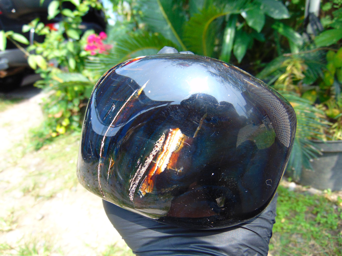 351 gr Polished Stone 121x72x77 Indonesian Blue Amber for Healing 25Y97