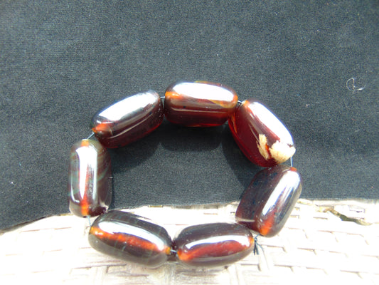 100 gr 7 Square Beads Bangle Indonesian Amber for Healing 26BE5