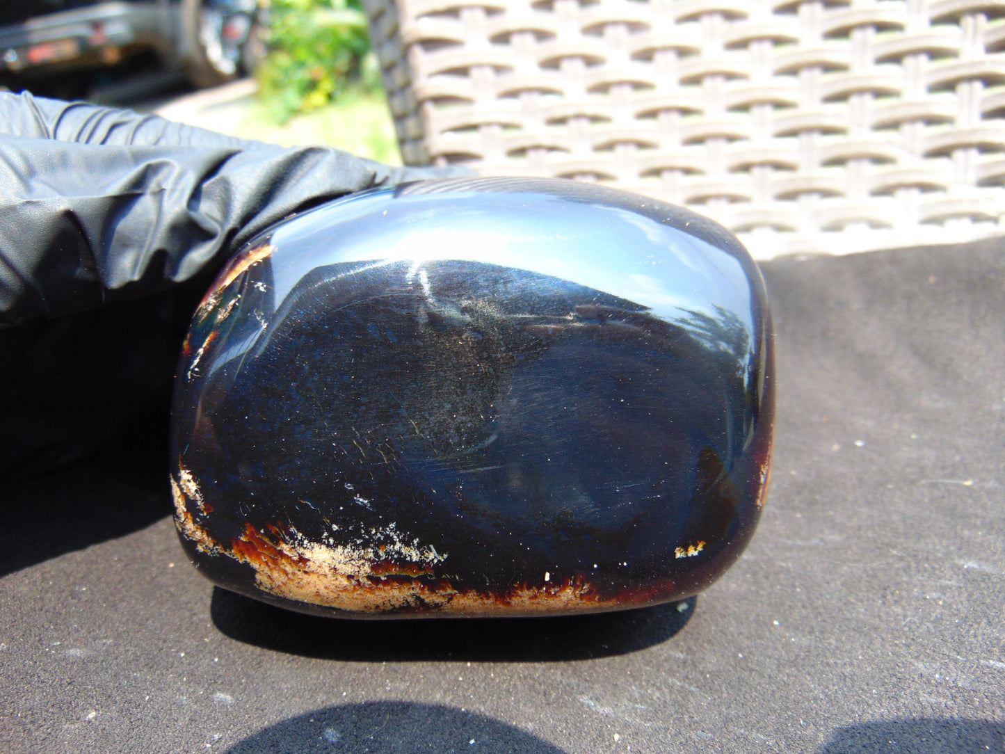 338 gr Polished Stone Indonesian Blue Amber for Healing 25A175