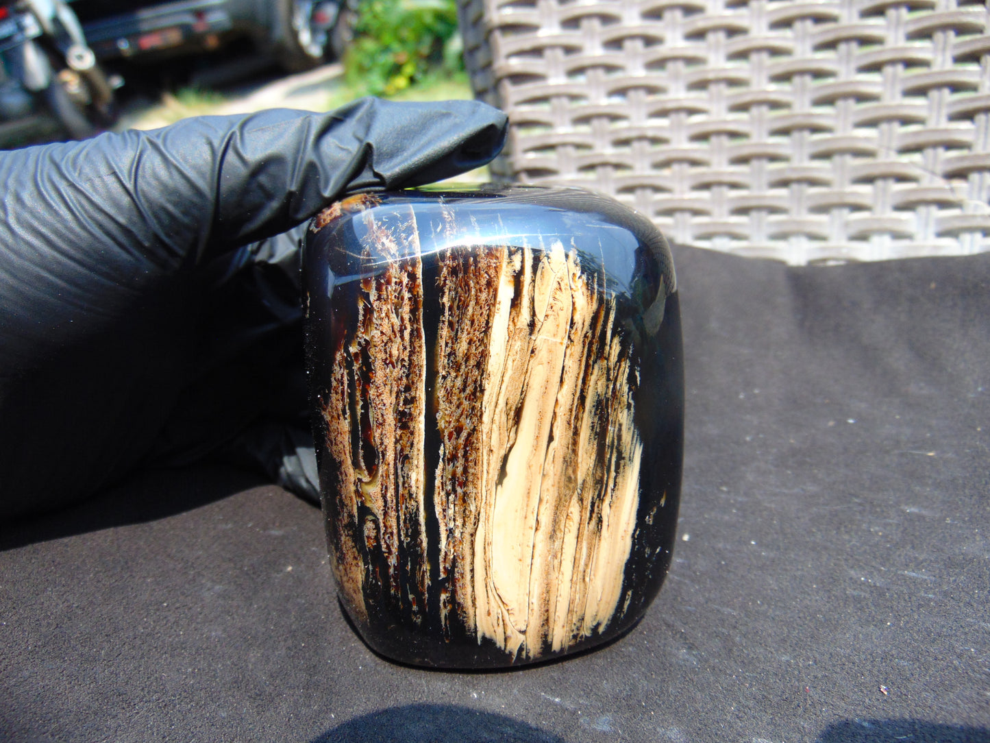 338 gr Polished Stone Indonesian Blue Amber for Healing 25A175