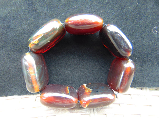 100 gr 7 Square Beads Bangle Indonesian Amber for Healing 26BE8