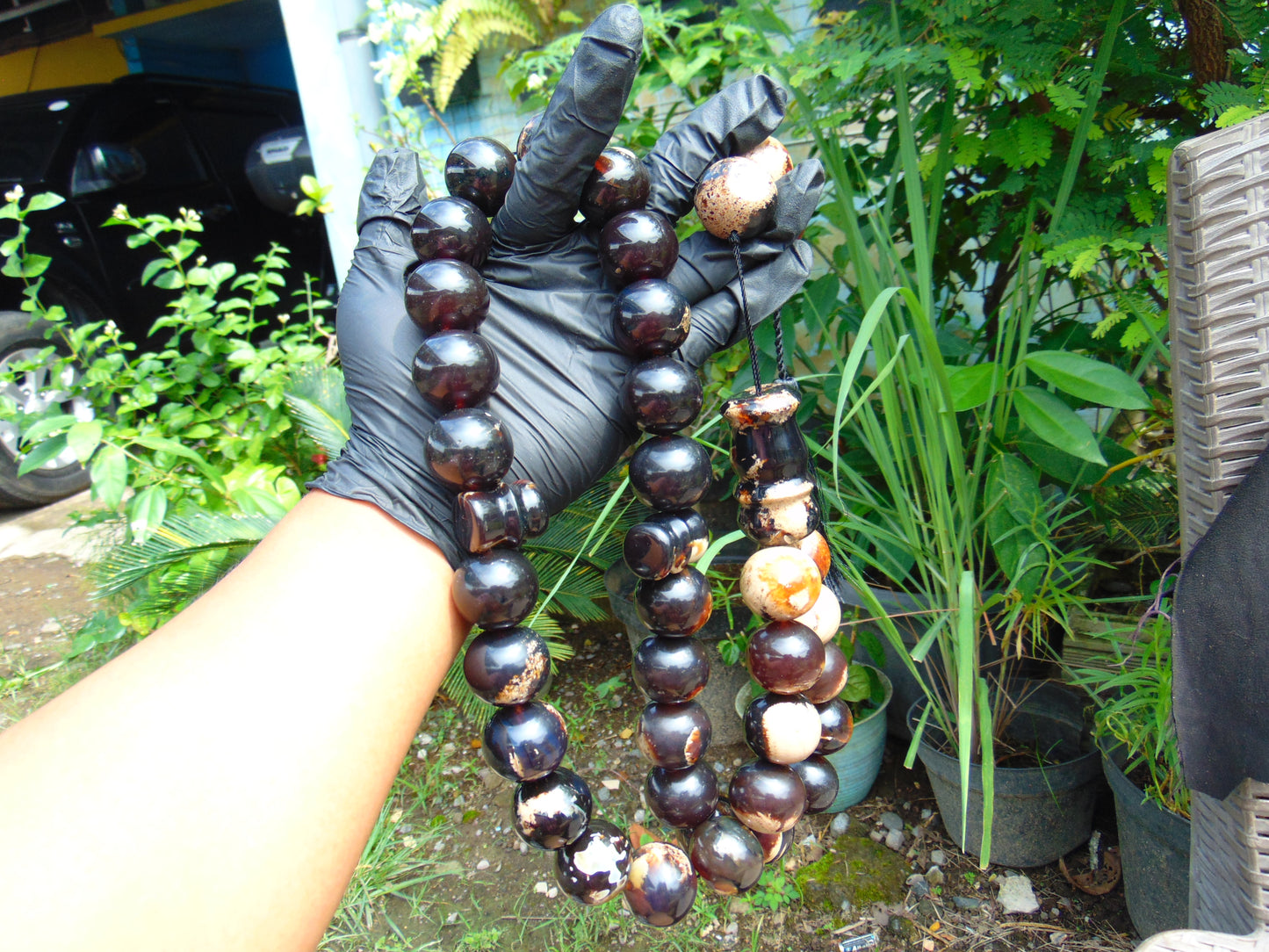 391 gr BIG Tasbih 33+3 Beads Mesbah Rosary Indonesian Dark White Amber for Healing Collection TB25i10