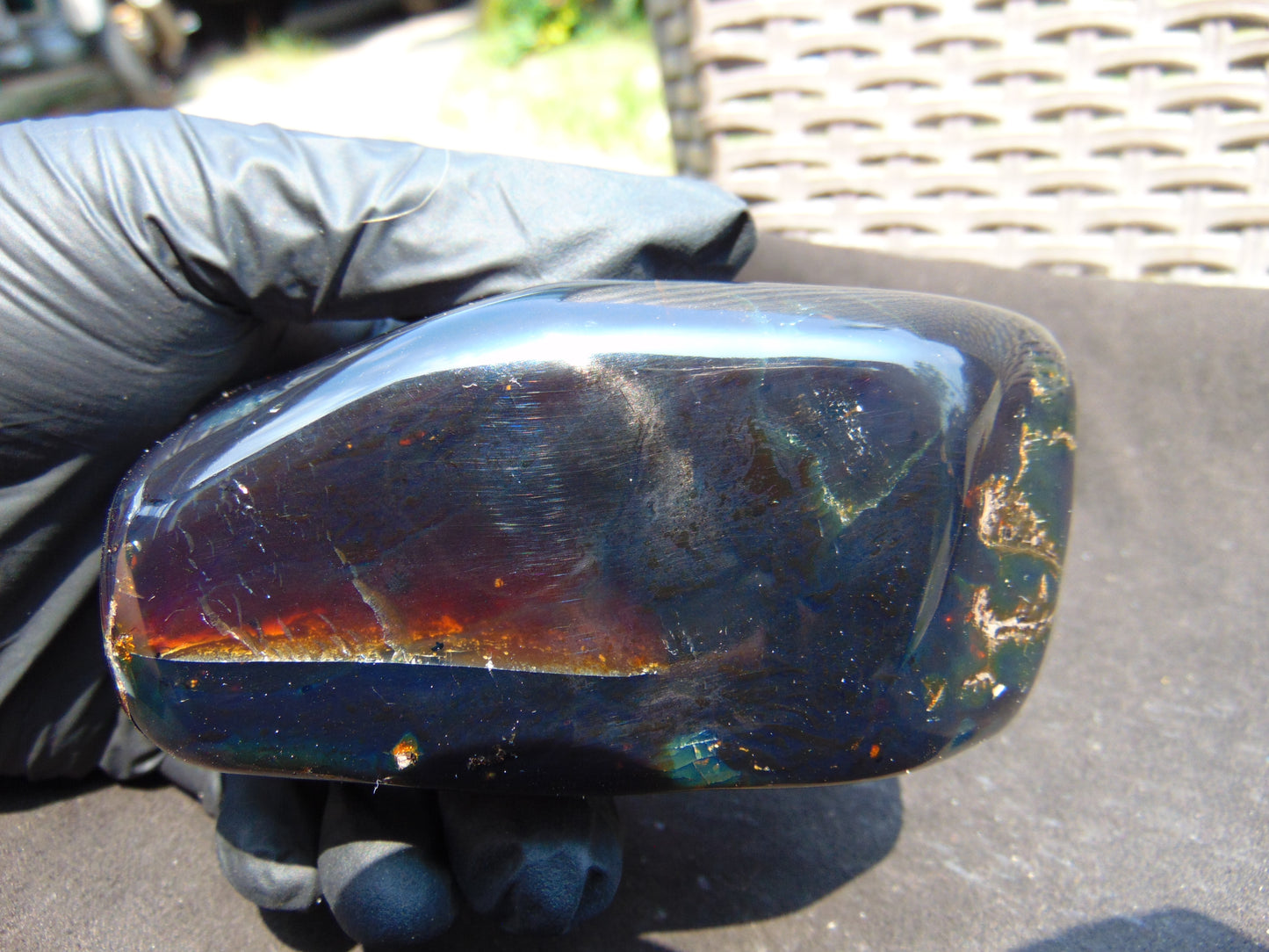 204 gram polished stone Indonesian Sumatra Green Amber for Healing 25A173
