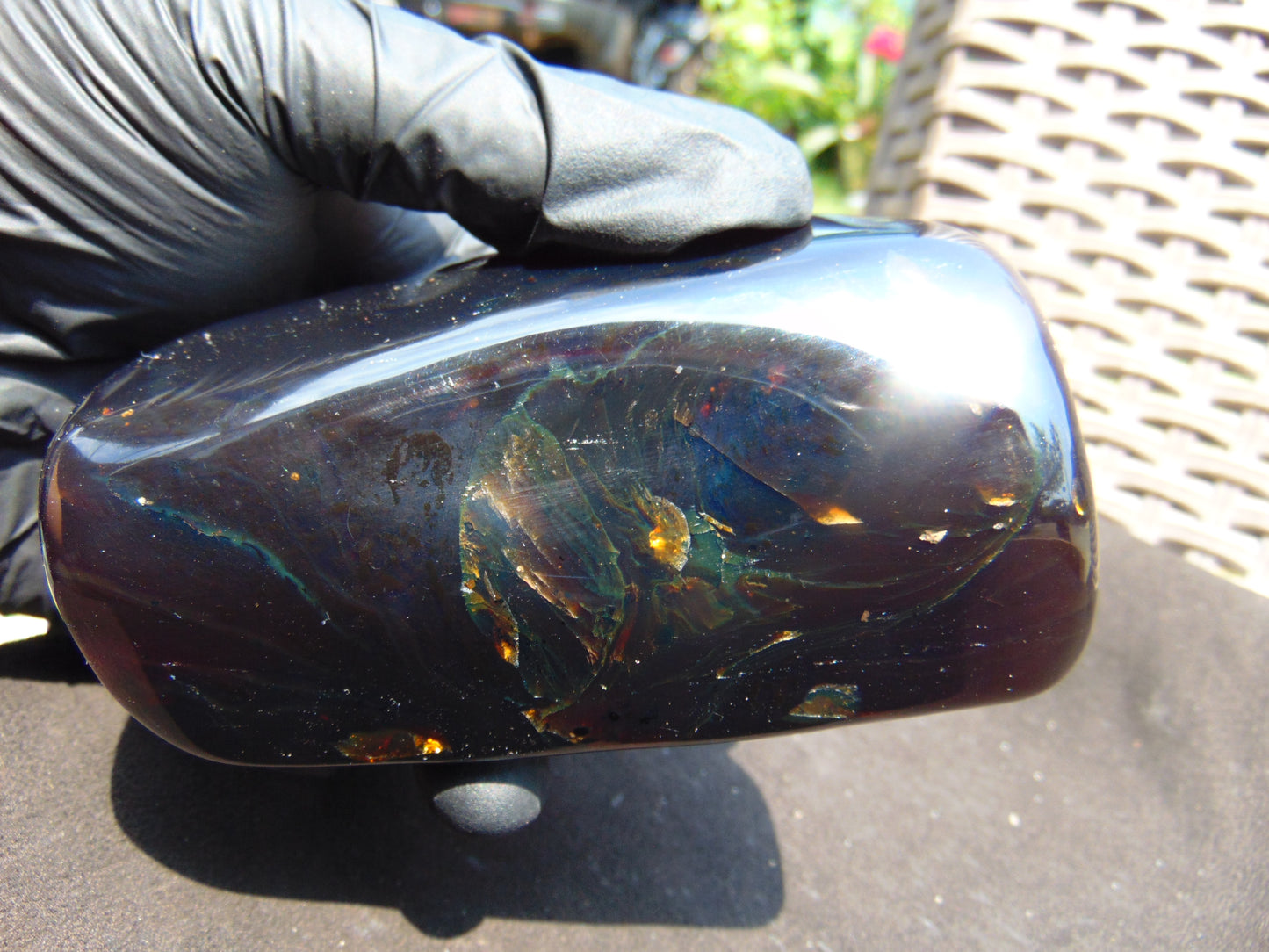 204 gram polished stone Indonesian Sumatra Green Amber for Healing 25A173