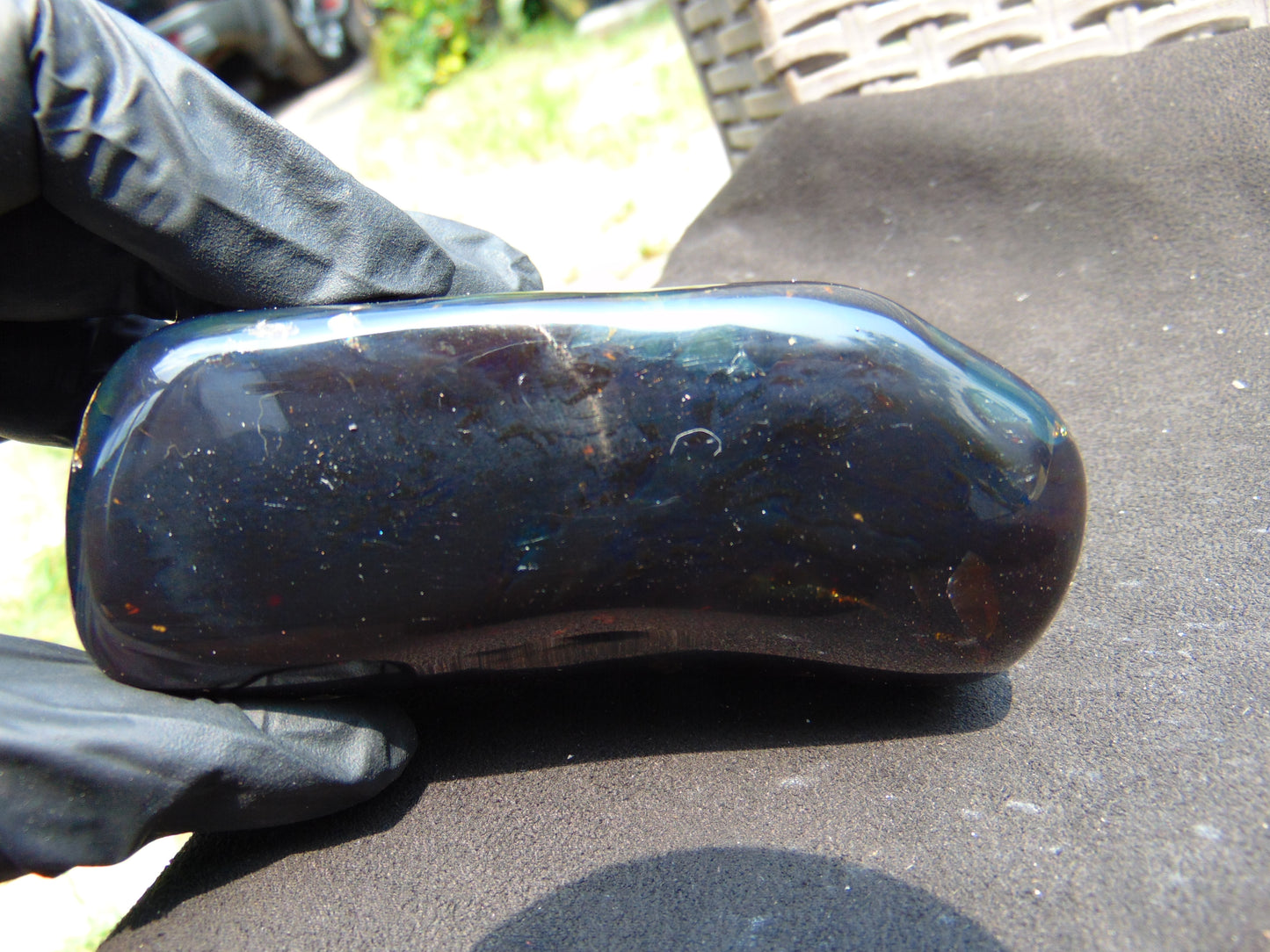 204 gram polished stone Indonesian Sumatra Green Amber for Healing 25A173