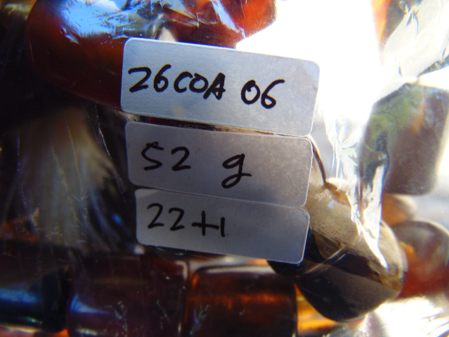 52 gr Komboloi Rosary 23 Beads Indonesian Blue Amber for Healing 26COA06