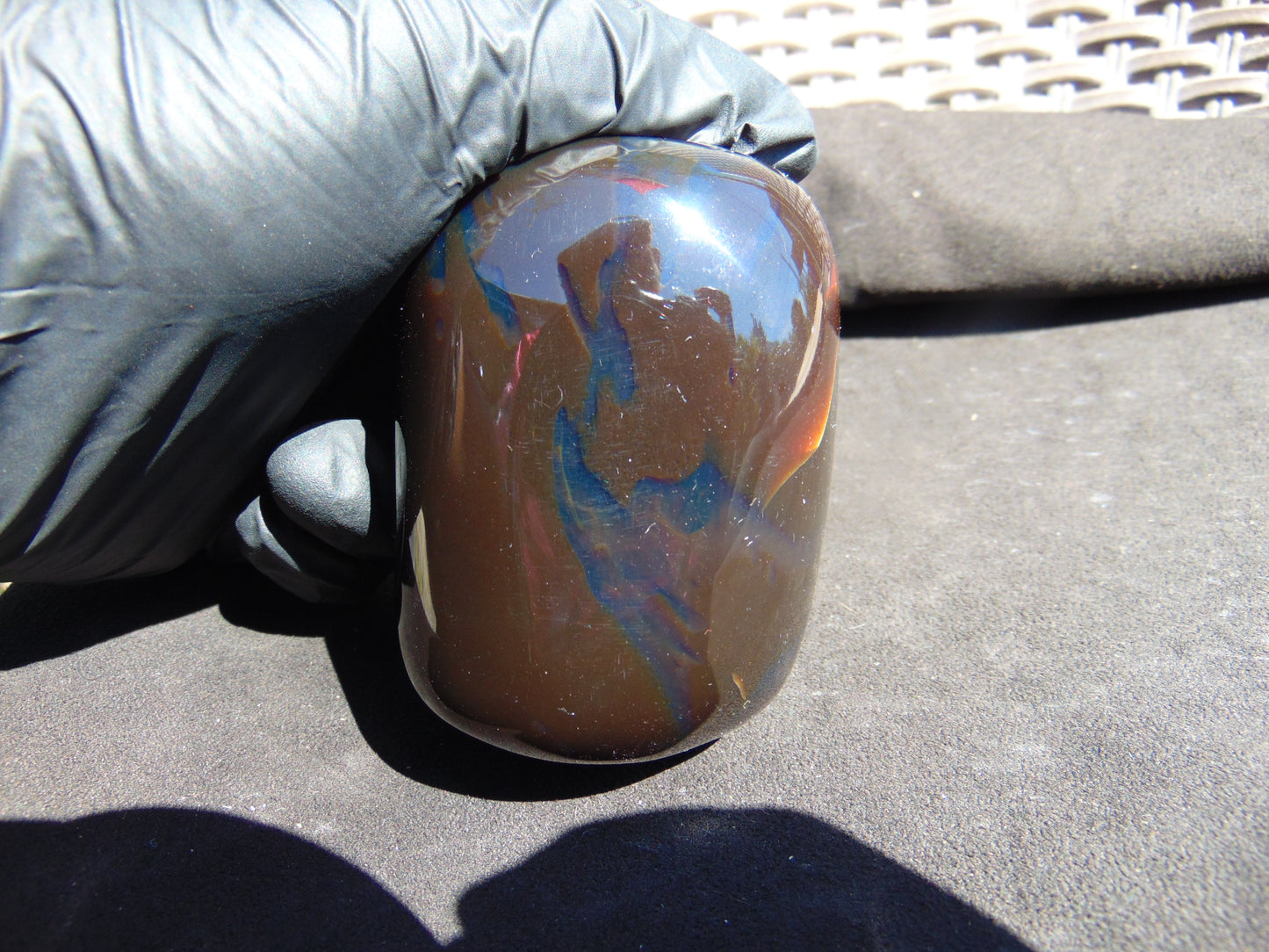 200 gr Polished Stone 82x62x57 Indonesian Blue Amber for Healing 25Y136