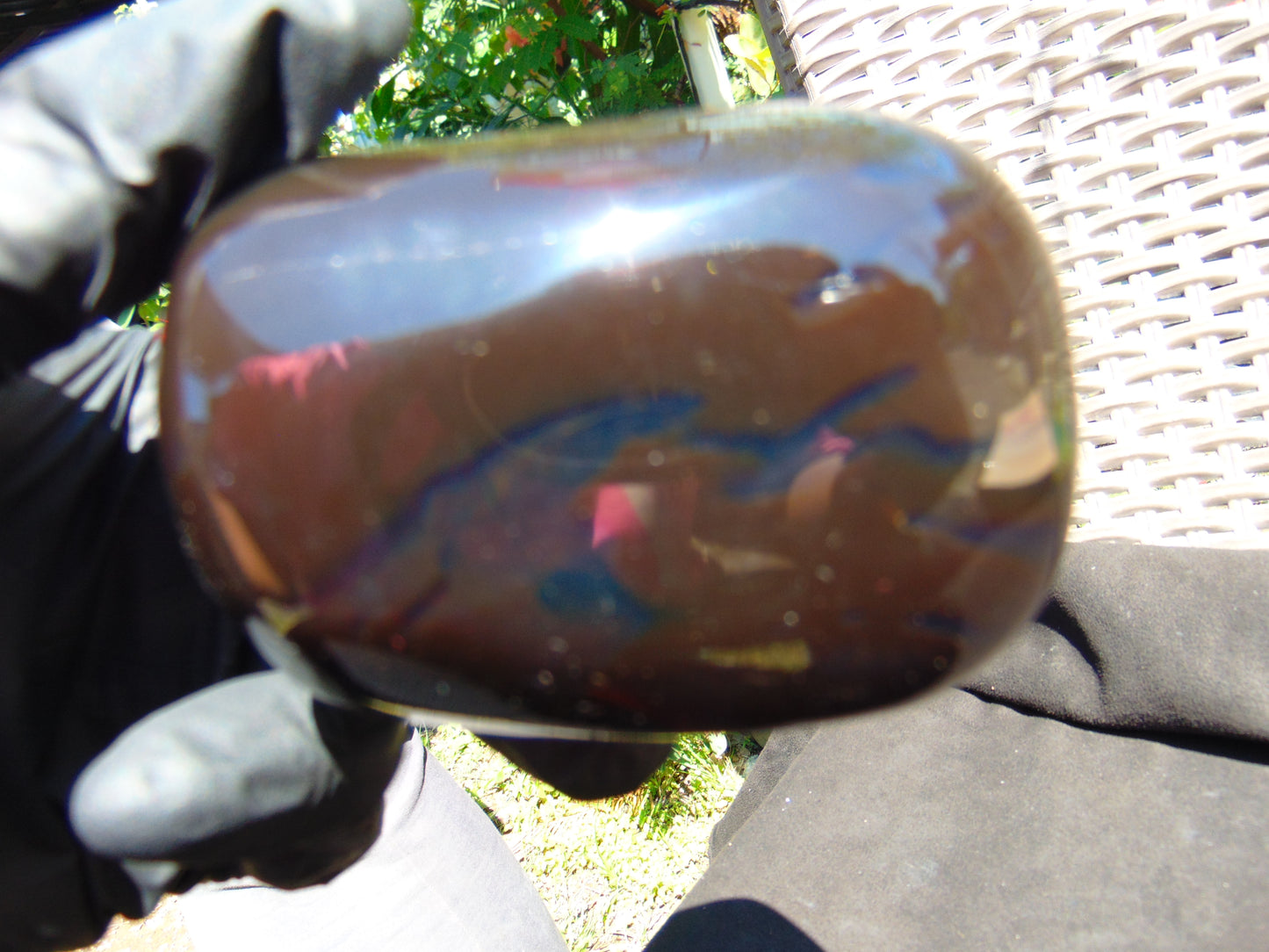 200 gr Polished Stone 82x62x57 Indonesian Blue Amber for Healing 25Y136