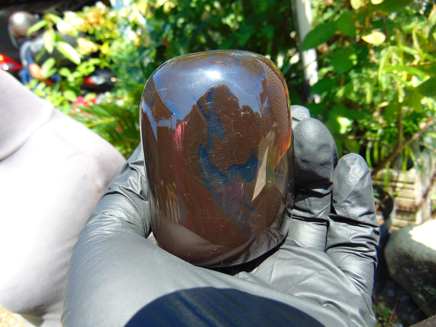 200 gr Polished Stone 82x62x57 Indonesian Blue Amber for Healing 25Y136