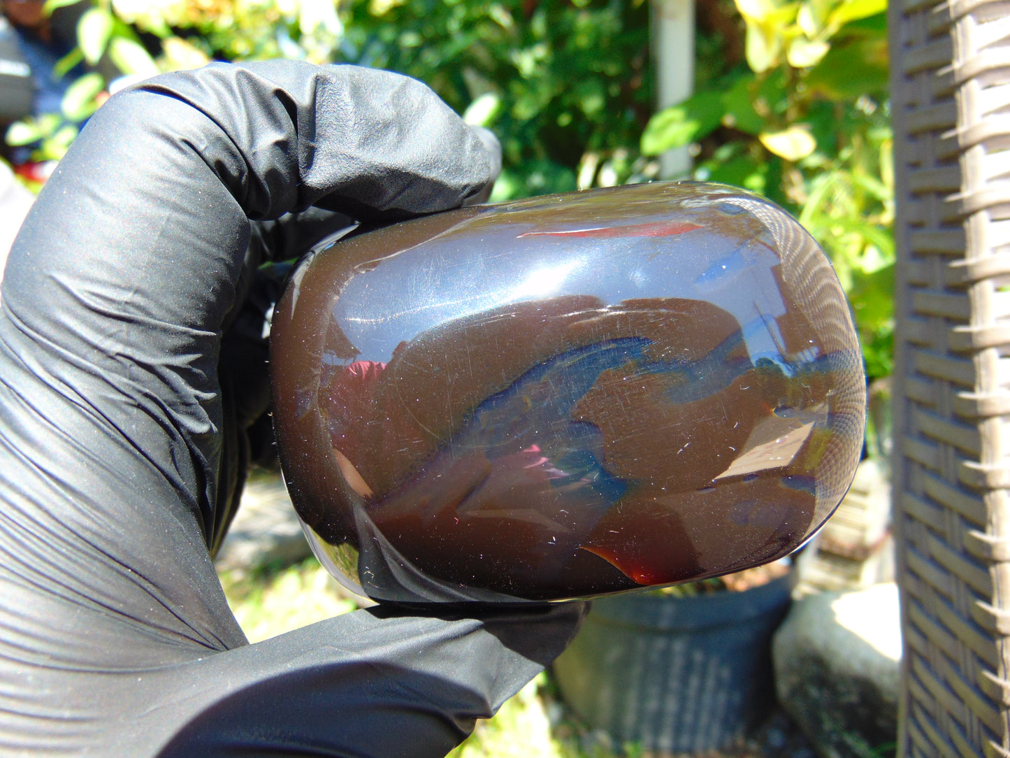 200 gr Polished Stone 82x62x57 Indonesian Blue Amber for Healing 25Y136