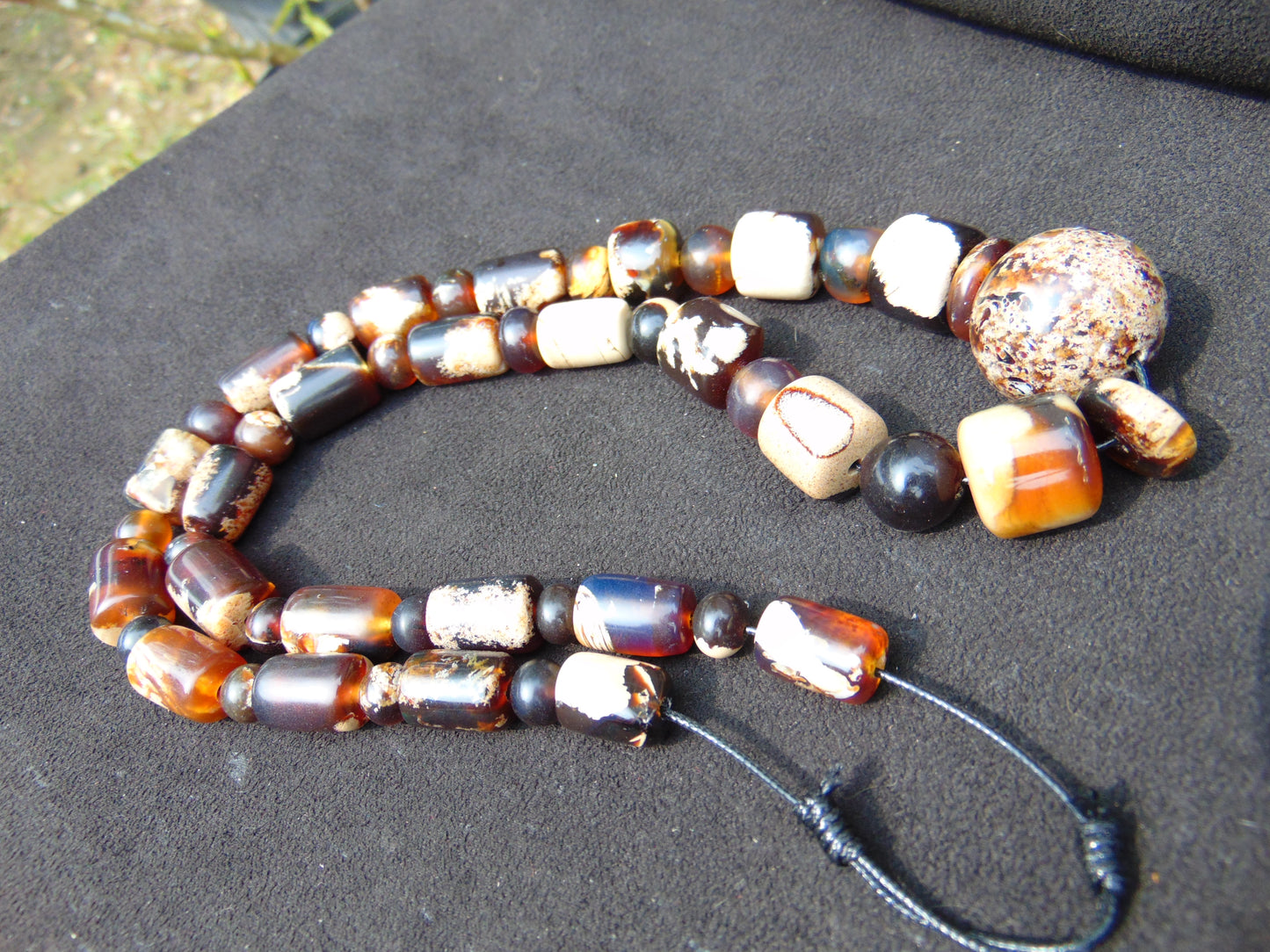 73 gram Small Beads Combination Necklace Indonesian white Amber for Healing NEC3