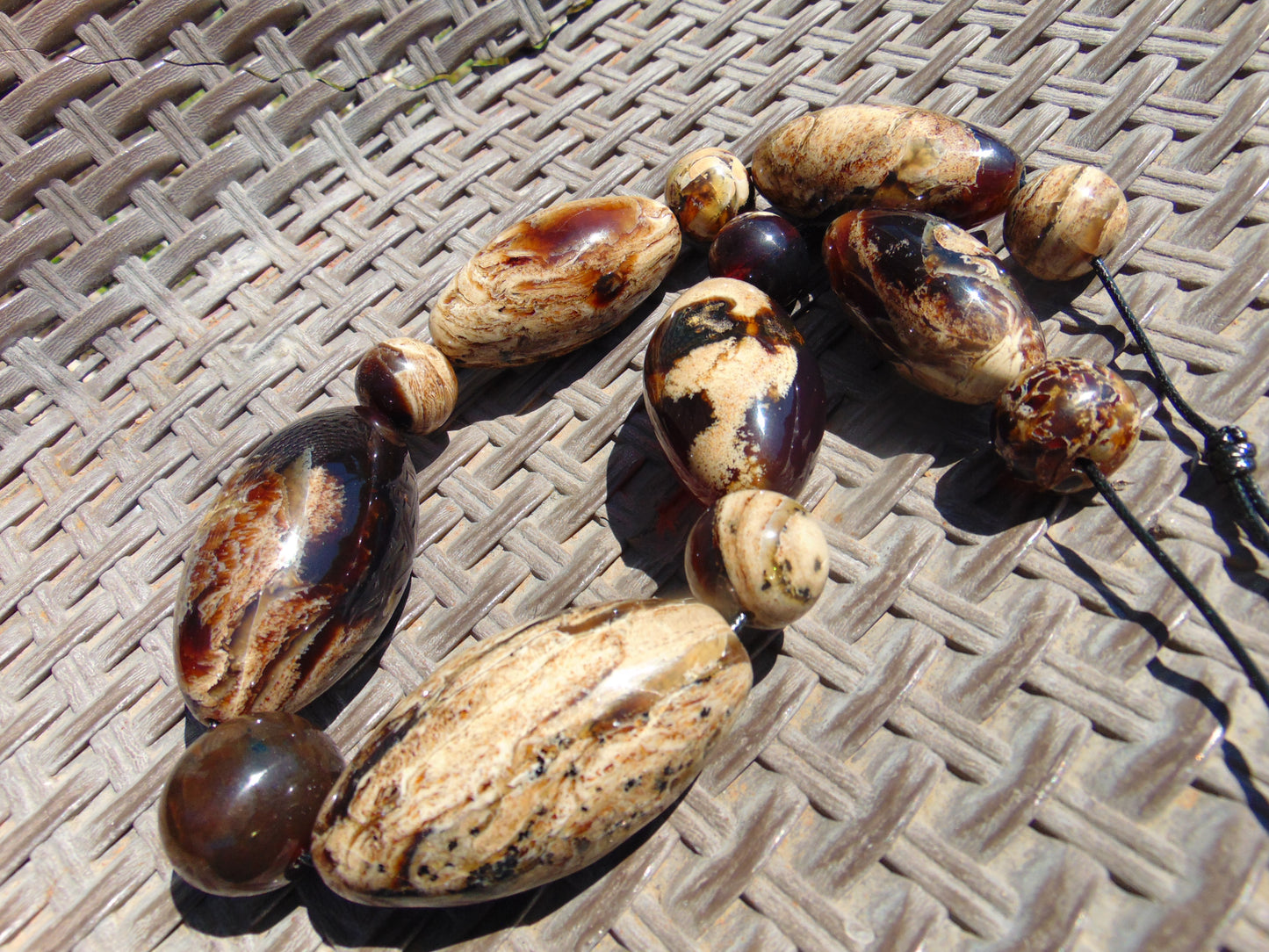 206 gr Necklace Combination Beads Indonesian White Amber for Healing FR136