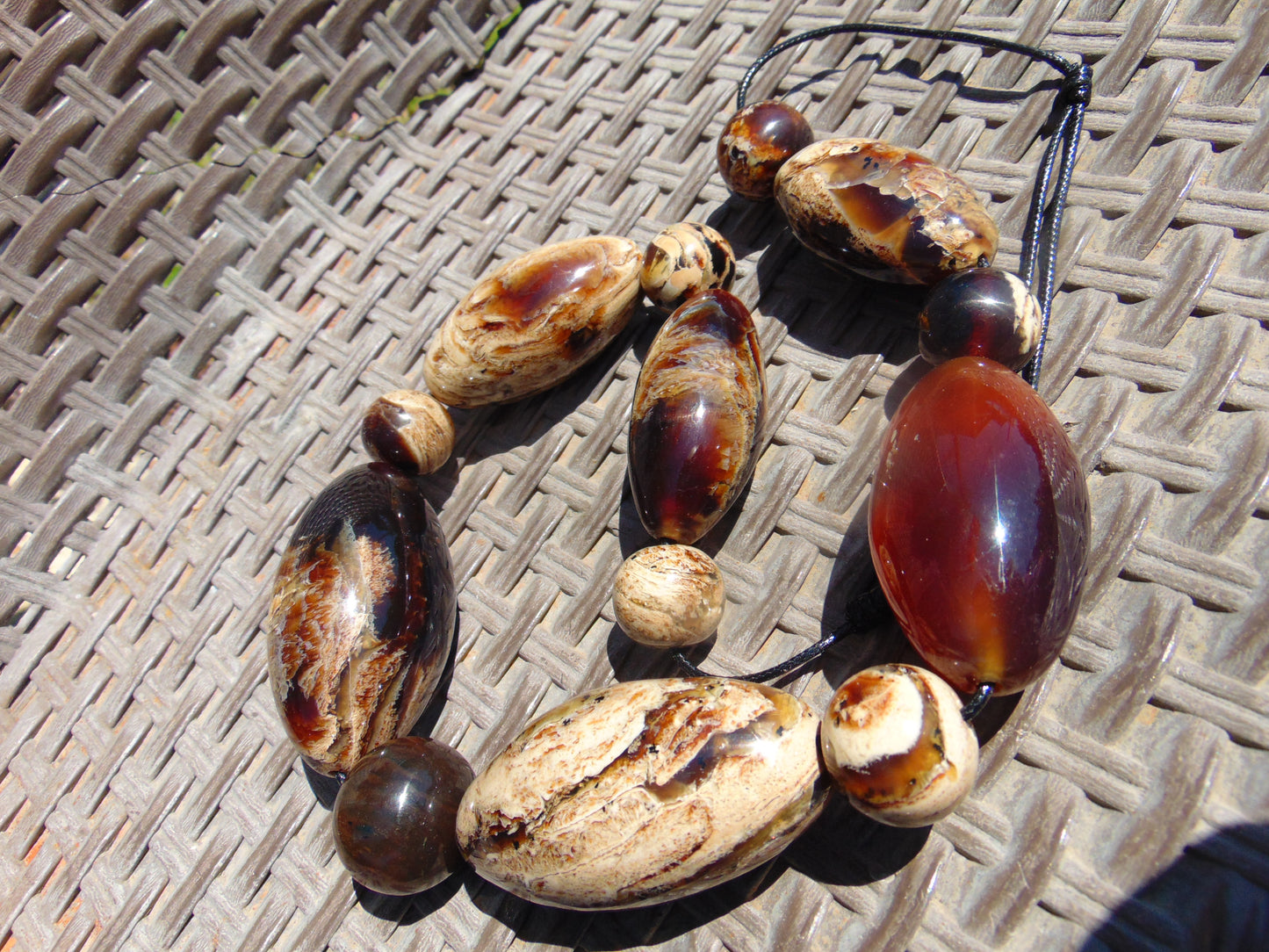 206 gr Necklace Combination Beads Indonesian White Amber for Healing FR136