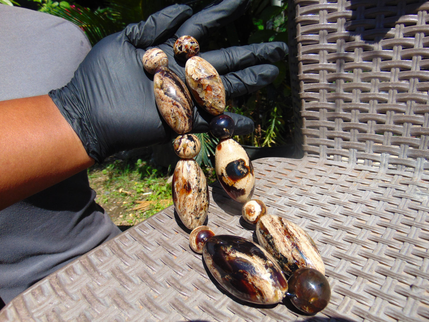 206 gr Necklace Combination Beads Indonesian White Amber for Healing FR136