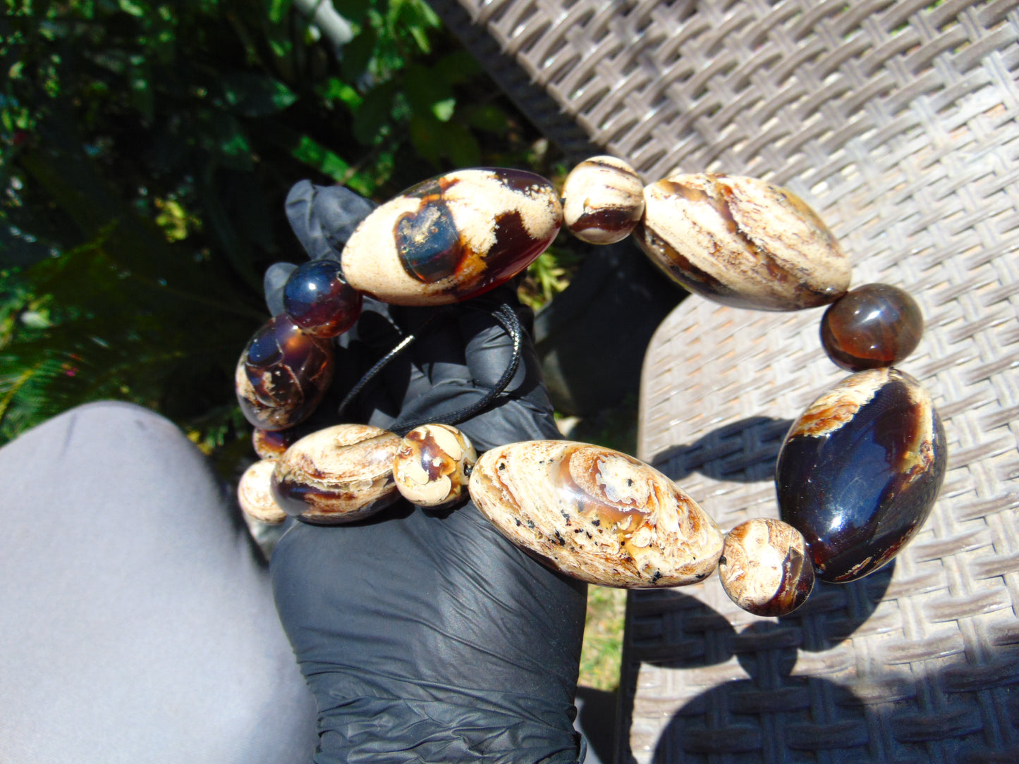 206 gr Necklace Combination Beads Indonesian White Amber for Healing FR136