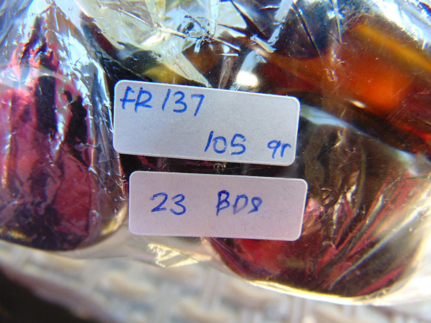 105 gr Necklace Combination Beads Indonesian Cherry Red Blue Amber for Healing FR137
