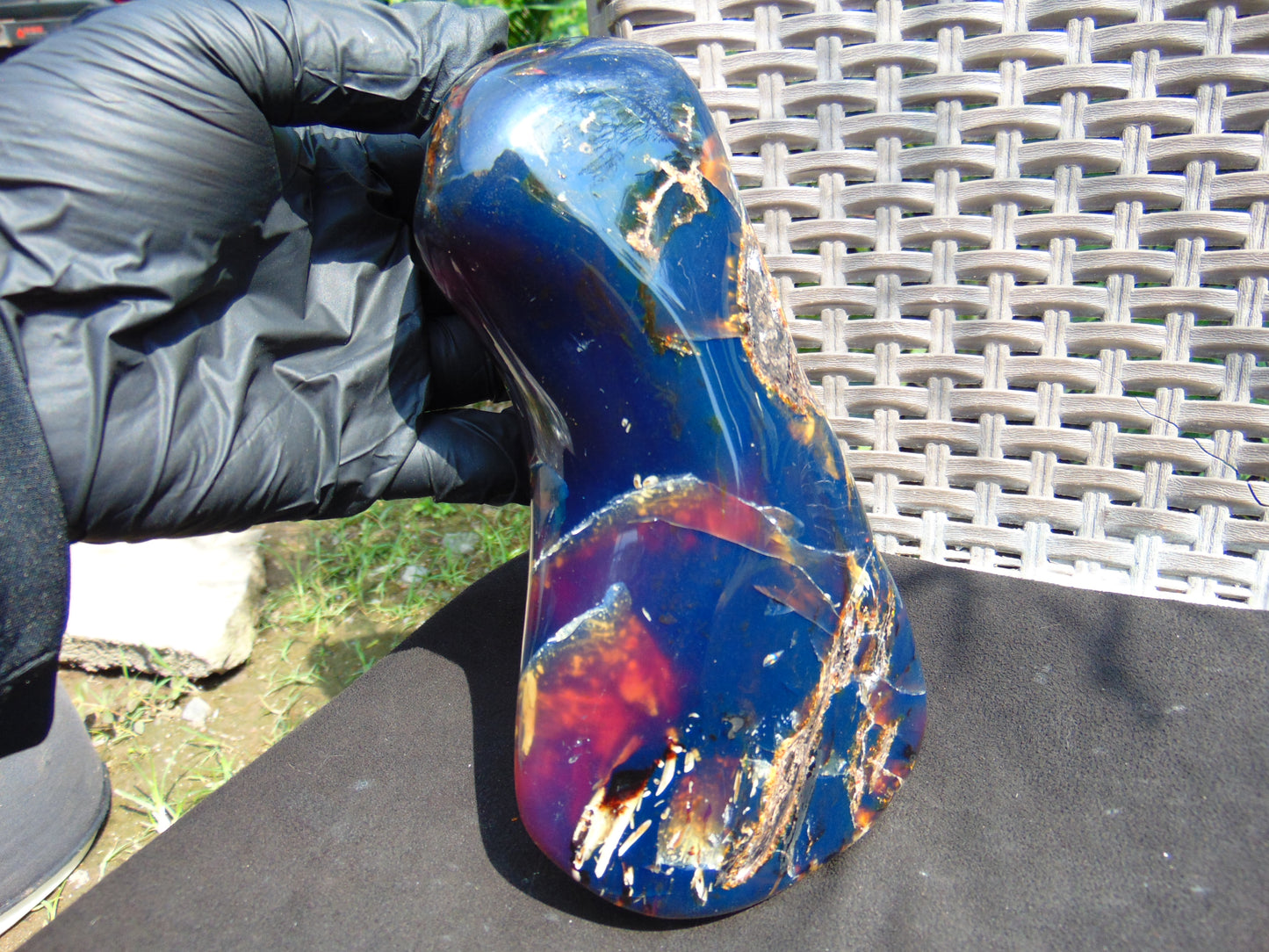 495 gr full polished 18x10x5 cm Indonesia Blue Amber AR71