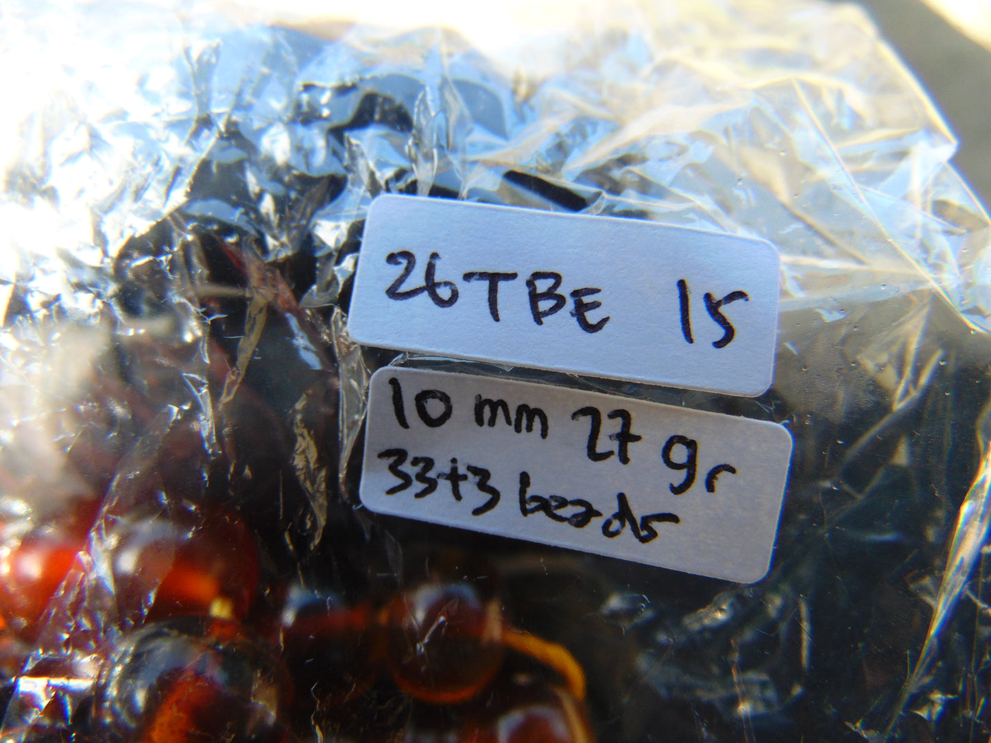 27 gr Hand Tasbih 33+3 Beads 10 mm Indonesian Red Blue Amber for Healing 25TBE15