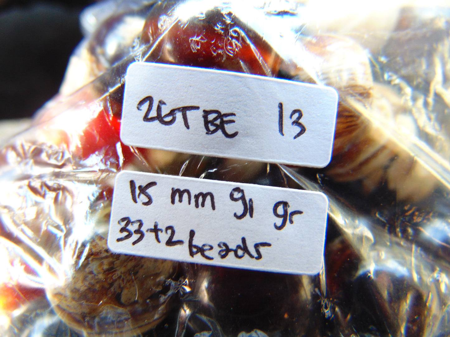 91 gr Tasbih Mesbah Rosary 33+2 Beads 16 mm Indonesian Dark White Amber for Healing 26TBE13