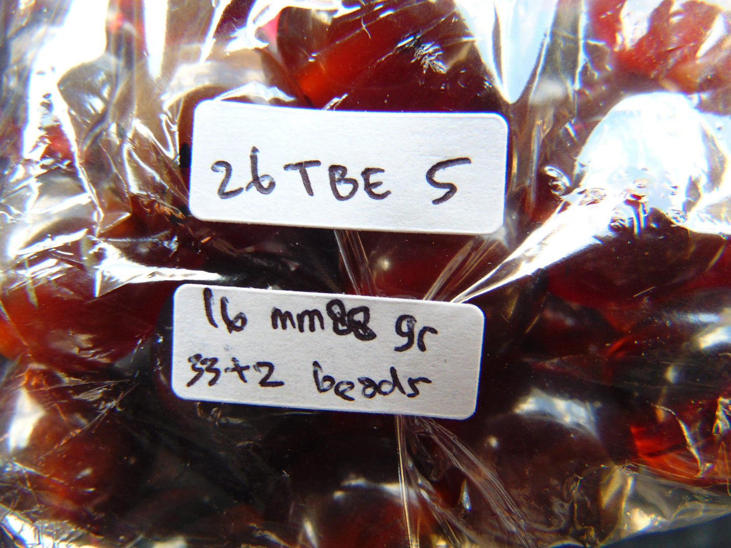 88 gr Tasbih Mesbah Rosary 33+2 Beads 16 mm Indonesian Blue Red Amber for Healing 26TBE5