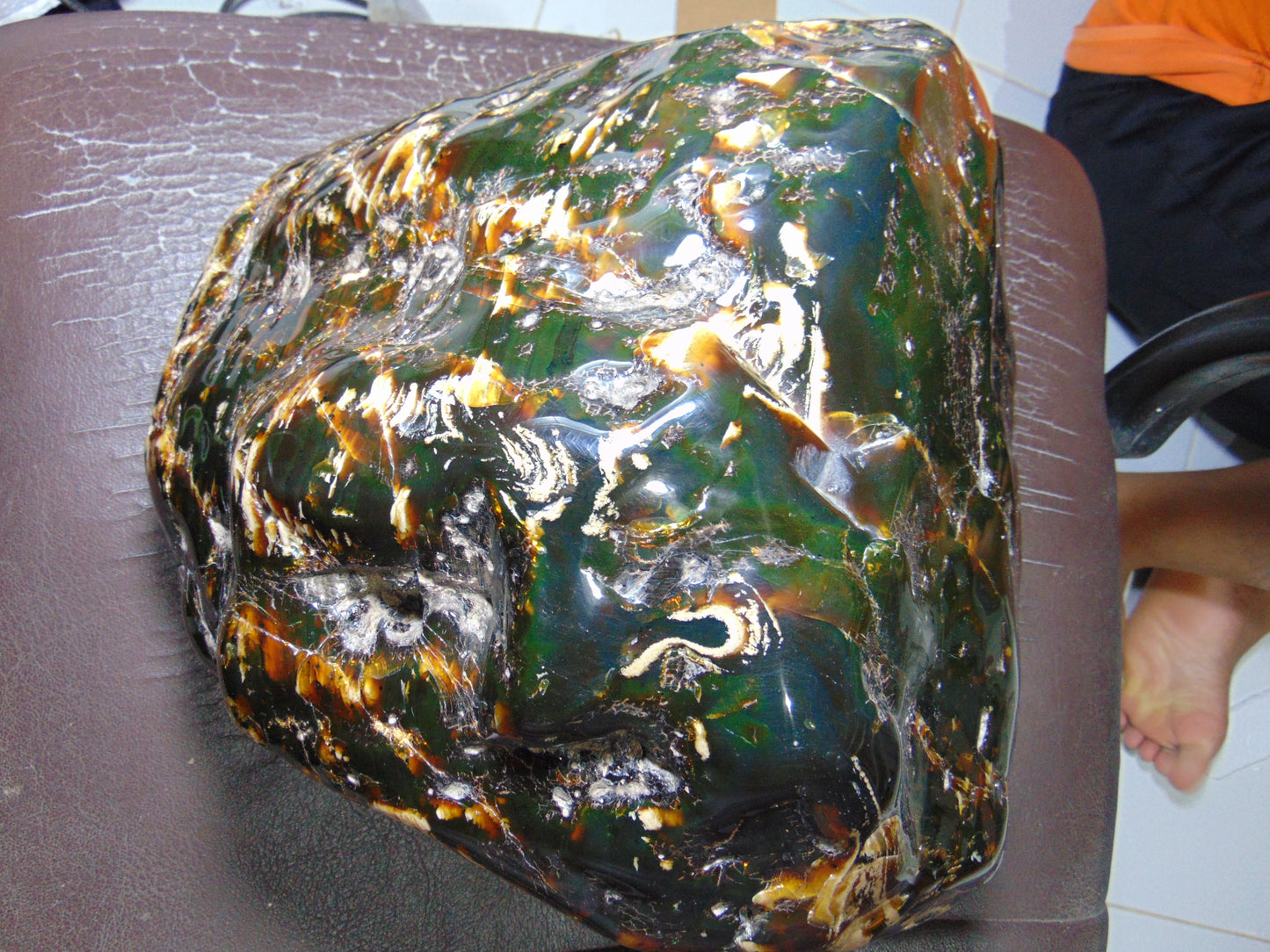 10897 Gram Big Rough Polished Indonesia Green Amber for Healing