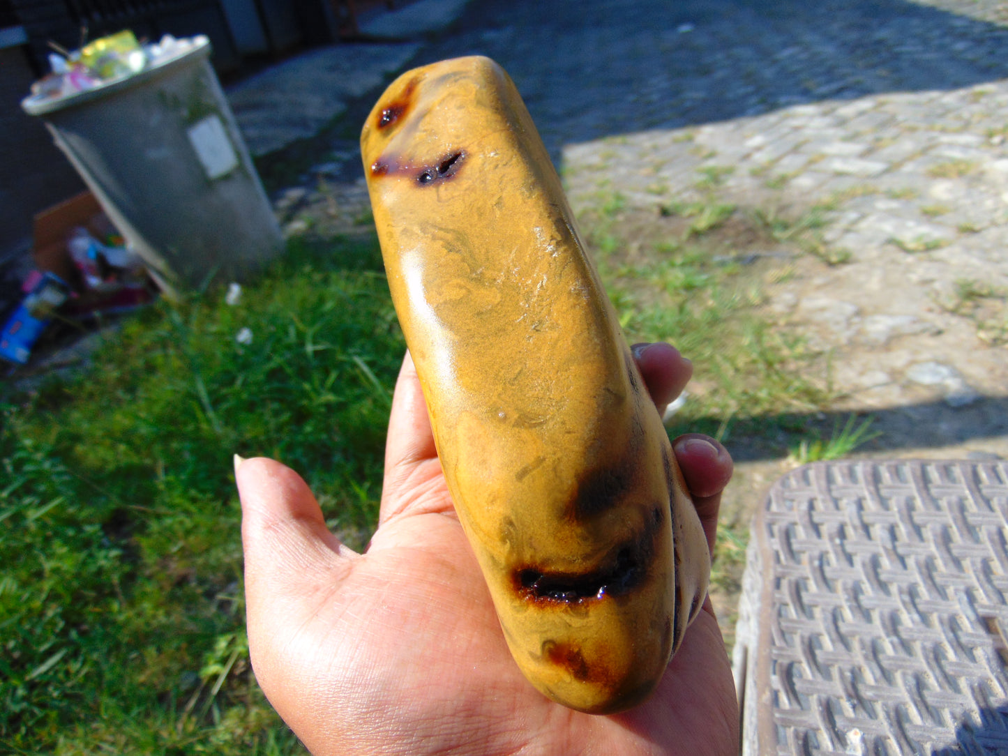 296 gram Polished Indonesia Yellow Fragrance Amber for Healing FK22