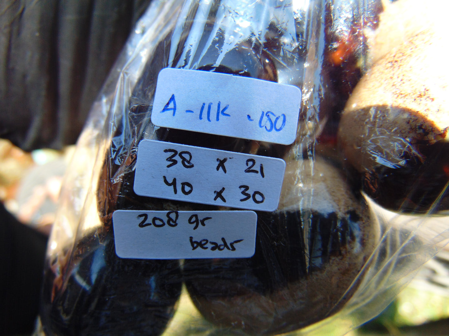 208 gr Small Necklace 11 beads Indonesian white Amber for Healing A11K150