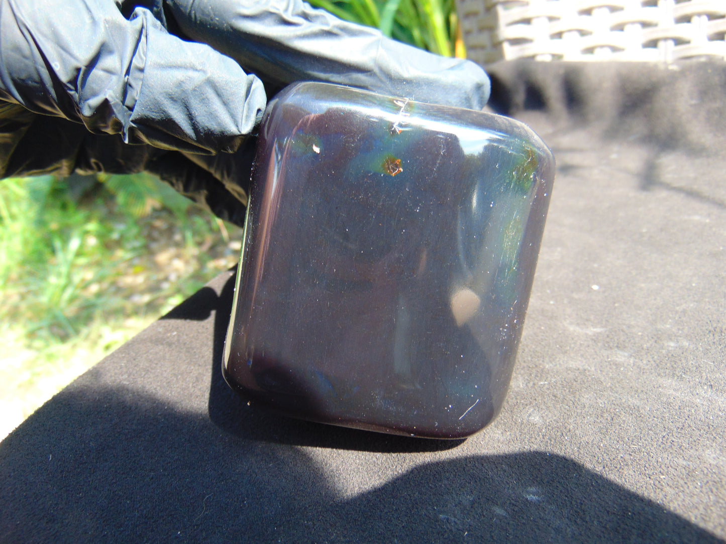 193 gr Shaped Square Full polished 5x7x5 mm Indonesian Dark Blue Amber for Healing ML15