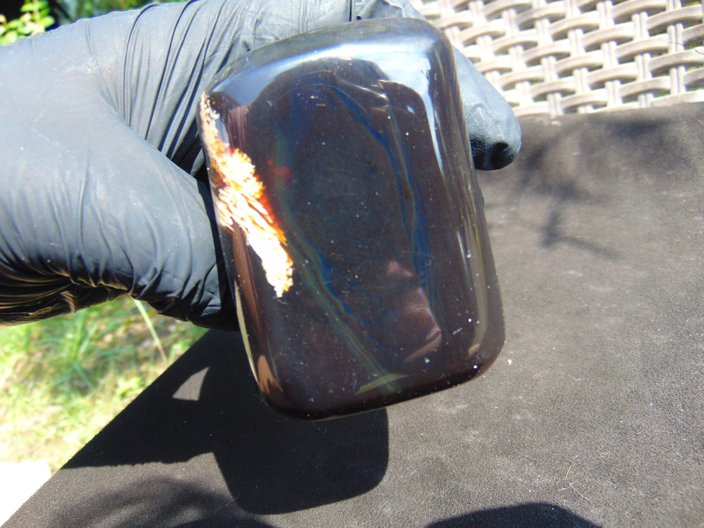 193 gr Shaped Square Full polished 5x7x5 mm Indonesian Dark Blue Amber for Healing ML15