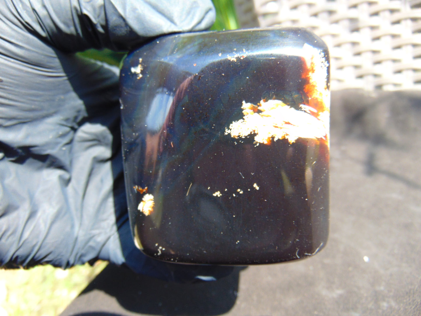 193 gr Shaped Square Full polished 5x7x5 mm Indonesian Dark Blue Amber for Healing ML15